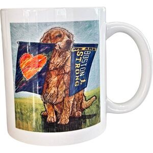 We Are Boston Strong Celebrating Spencer Dog & Paw Print 11 Ounce Coffee Mug.